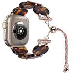 For Apple Watch Ultra 49mm Resin Retractable Chain Watch Band(Tortoiseshell)