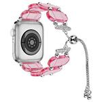 For Apple Watch Series 8 41mm Resin Retractable Chain Watch Band(Pink)