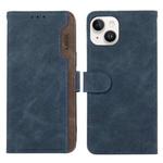 For iPhone 15 ABEEL Color Block Magnetic RFID Leather Phone Case(Blue-Brown)
