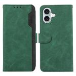 For iPhone 17 ABEEL Color Block Magnetic RFID Leather Phone Case(Green-Black)