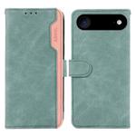For iPhone 17 Air ABEEL Color Block Magnetic RFID Leather Phone Case(Cyan-Pink)