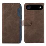 For iPhone 17 Air ABEEL Color Block Magnetic RFID Leather Phone Case(Brown-Blue)
