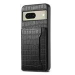For Google Pixel 8 Crocodile Texture Card Bag Design Full Coverage Phone Case(Black)
