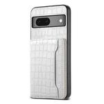 For Google Pixel 7 5G Crocodile Texture Card Bag Design Full Coverage Phone Case(White)