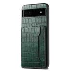 For Google Pixel 6a Crocodile Texture Card Bag Design Full Coverage Phone Case(Green)
