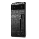 For Google Pixel 6 Crocodile Texture Card Bag Design Full Coverage Phone Case(Black)