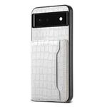 For Google Pixel 6 Crocodile Texture Card Bag Design Full Coverage Phone Case(White)