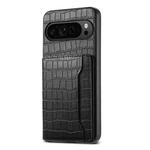 For Google Pixel 10 Pro / 10 Crocodile Texture Card Bag Design Full Coverage Phone Case(Black)