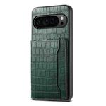 For Google Pixel 10 Pro / 10 Crocodile Texture Card Bag Design Full Coverage Phone Case(Green)