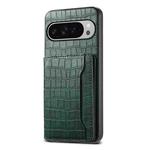 For Google Pixel 10 Pro XL Crocodile Texture Card Bag Design Full Coverage Phone Case(Green)