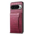 For Google Pixel 10 Pro XL Crocodile Texture Card Bag Design Full Coverage Phone Case(Red)