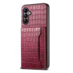 For Samsung Galaxy A05s Crocodile Texture Card Bag Design Full Coverage Phone Case(Red)