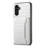 For Samsung Galaxy A14 Crocodile Texture Card Bag Design Full Coverage Phone Case(White)