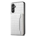 For Samsung Galaxy A24 5G Crocodile Texture Card Bag Design Full Coverage Phone Case(White)