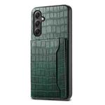 For Samsung Galaxy A34 5G Crocodile Texture Card Bag Design Full Coverage Phone Case(Green)