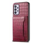 For Samsung Galaxy A32 5G Crocodile Texture Card Bag Design Full Coverage Phone Case(Red)