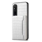 For Sony Xperia 1 V Crocodile Texture Card Bag Design Full Coverage Phone Case(White)