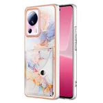 For Xiaomi 13 Lite 5G Marble Pattern IMD Card Slot Phone Case(Galaxy Marble White)