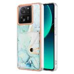 For Xiaomi 13T / 13T Pro Marble Pattern IMD Card Slot Phone Case(Green)