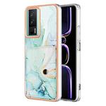 For Xiaomi Poco F5 Pro 5G / Redmi K60 Marble Pattern IMD Card Slot Phone Case(Green)