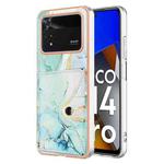 For Xiaomi Poco M4 Pro 4G Marble Pattern IMD Card Slot Phone Case(Green)