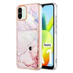 For Xiaomi Redmi A1 Marble Pattern IMD Card Slot Phone Case(Rose Gold)