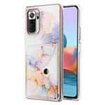 For Xiaomi Redmi Note 10 Pro Max Marble Pattern IMD Card Slot Phone Case(Galaxy Marble White)