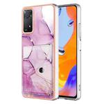 For Xiaomi Redmi Note 11 Pro 5G / 4G Global Marble Pattern IMD Card Slot Phone Case(Pink Purple Gold)