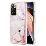 For Xiaomi Redmi Note 11 Pro / 11 Pro+ Marble Pattern IMD Card Slot Phone Case(Rose Gold)