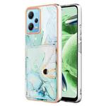 For Xiaomi Redmi Note 12 5G Global Marble Pattern IMD Card Slot Phone Case(Green)