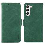 For Samsung Galaxy S22+ 5G ABEEL Frosted Magnetic RFID Leather Phone Case(Green)