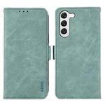 For Samsung Galaxy S22+ 5G ABEEL Frosted Magnetic RFID Leather Phone Case(Cyan)
