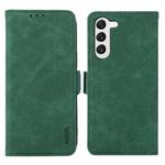 For Samsung Galaxy S22 5G ABEEL Frosted Magnetic RFID Leather Phone Case(Green)