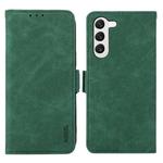 For Samsung Galaxy S23 5G ABEEL Frosted Magnetic RFID Leather Phone Case(Green)