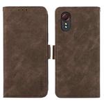 For Samsung Galaxy Xcover 7 ABEEL Frosted Magnetic RFID Leather Phone Case(Brown)