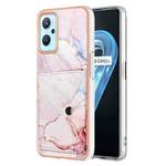 For Realme 9i / OPPO A36 Marble Pattern IMD Card Slot Phone Case(Rose Gold)