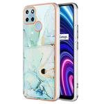 For Realme C21Y Marble Pattern IMD Card Slot Phone Case(Green)