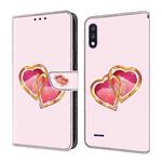 For LG K22/K22 + Crystal Painted Leather Phone case(Love Peach)