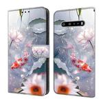 For LG V60 ThinQ 5G Crystal Painted Leather Phone case(Koi)