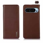 For Google Pixel 9 KHAZNEH Nappa Top Layer Cowhide Leather Phone Case(Brown)