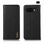 For Google Pixel 9a KHAZNEH Nappa Top Layer Cowhide Leather Phone Case(Black)