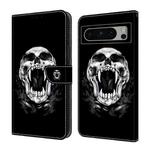 For Google Pixel 7 Pro 5G Crystal Painted Leather Phone case(Skull)