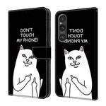 For Sony Xperia 1 IV Crystal Painted Leather Phone case(Dont Touch My Phone)
