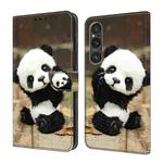 For Sony Xperia 1 IV Crystal Painted Leather Phone case(Panda)