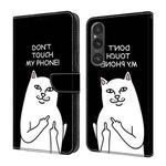 For Sony Xperia 1 V Crystal Painted Leather Phone case(Dont Touch My Phone)