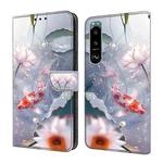 For Sony Xperia 5 III Crystal Painted Leather Phone case(Koi)