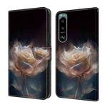 For Sony Xperia 5 III Crystal Painted Leather Phone case(Peony)