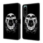 For Sony Xperia 5 IV Crystal Painted Leather Phone case(Skull)