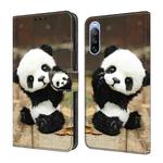 For Sony Xperia 10 V Crystal Painted Leather Phone case(Panda)