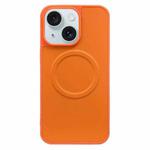 For iPhone 15 2 in 1 MagSafe Magnetic Silicone Leather Phone Case(Orange)
